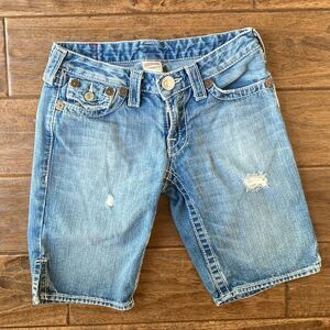 True Religion Joey Burmuda Shorts Denim Low Rise Women's 28 Made in USA